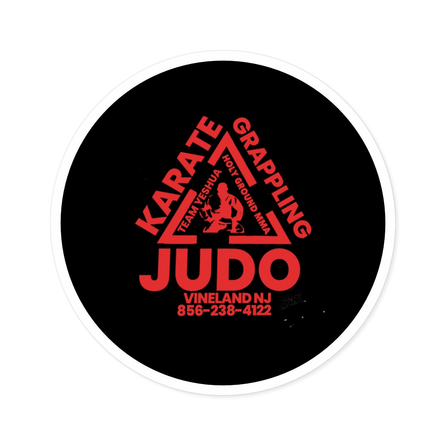 Black and Red Holy Ground Stickers