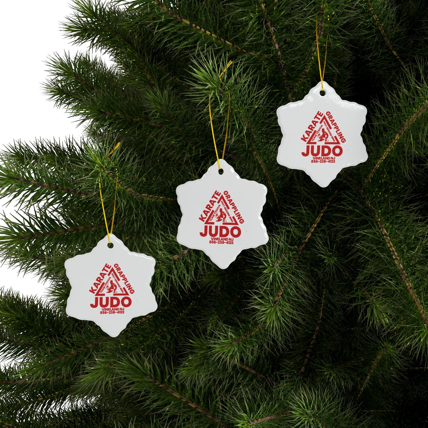 Holy Ground White Ceramic Ornaments, 2-Side Print, (1pc, 3pcs, 5pcs, 10pcs)