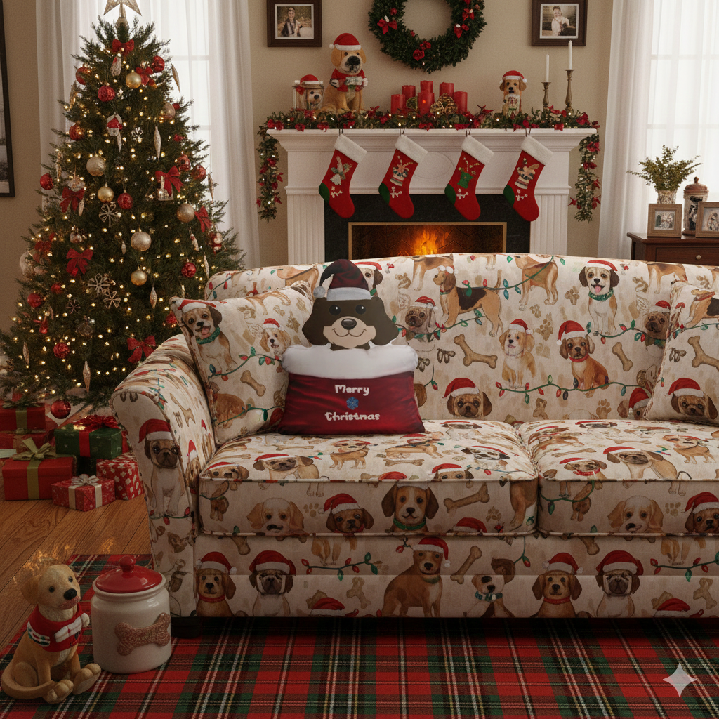 Dog in Santa's Bag