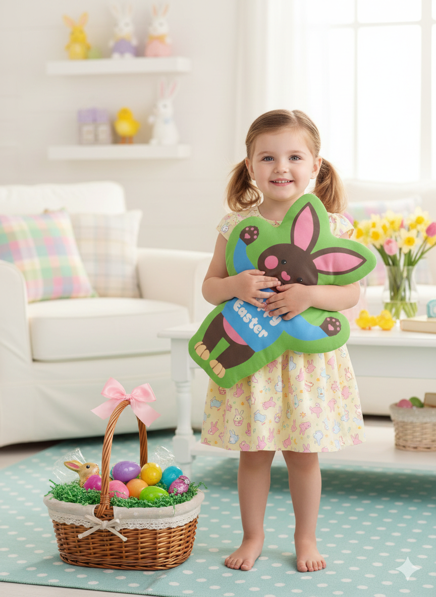 Green Happy Easter Bunny