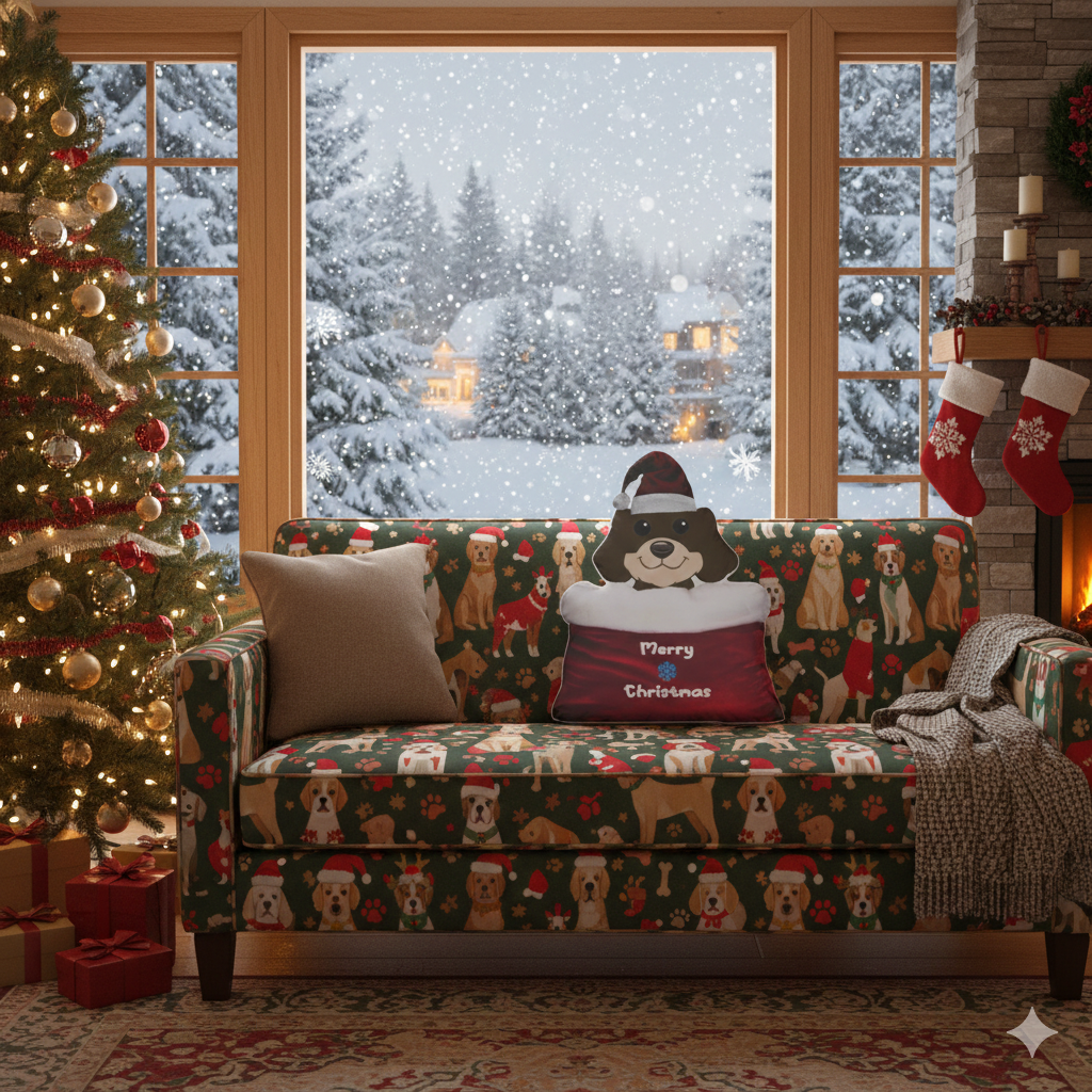 Dog in Santa's Bag