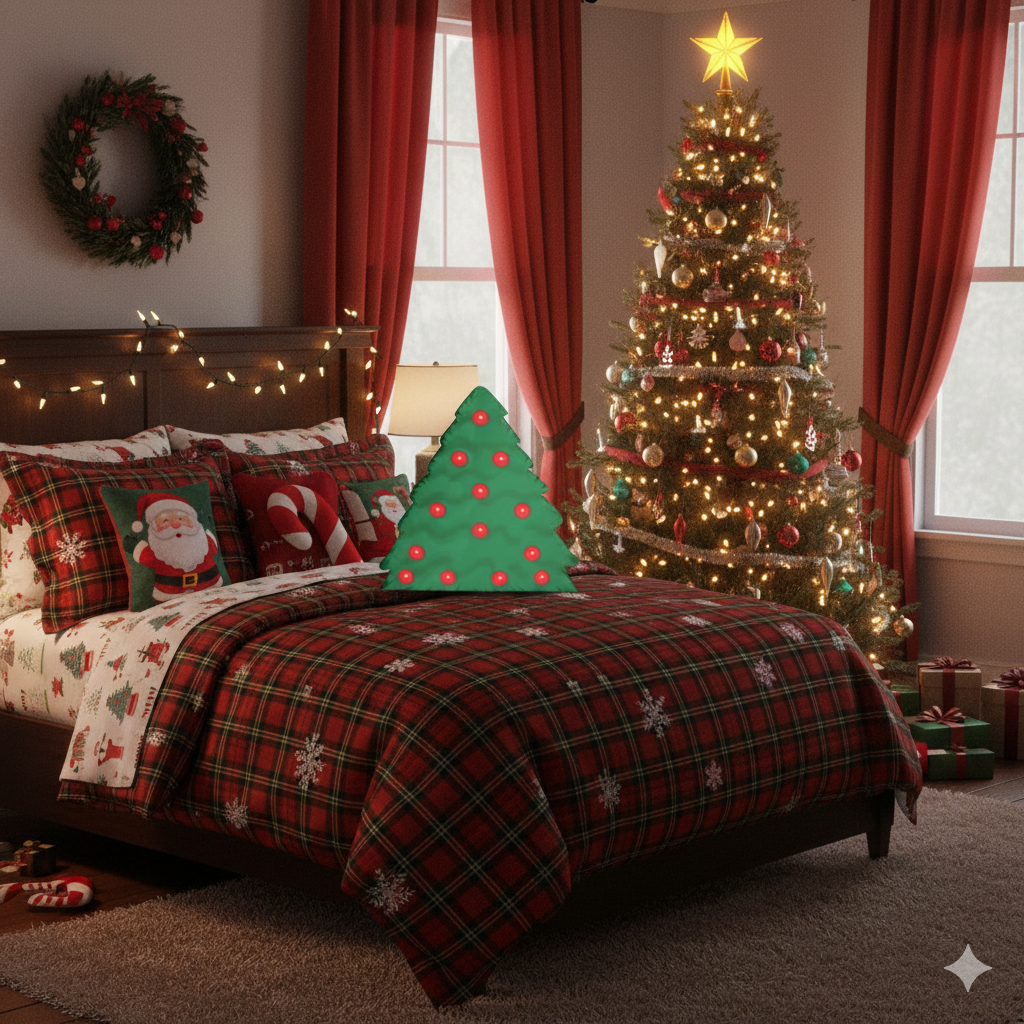 Christmas Tree with Red Ornaments