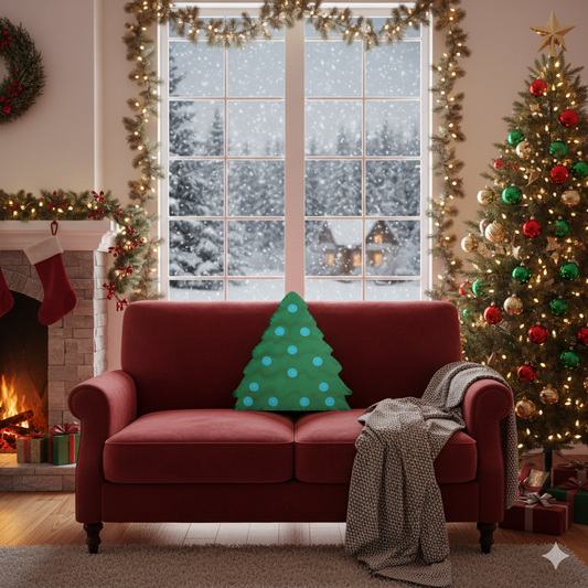 Christmas Tree with Light Blue Ornaments